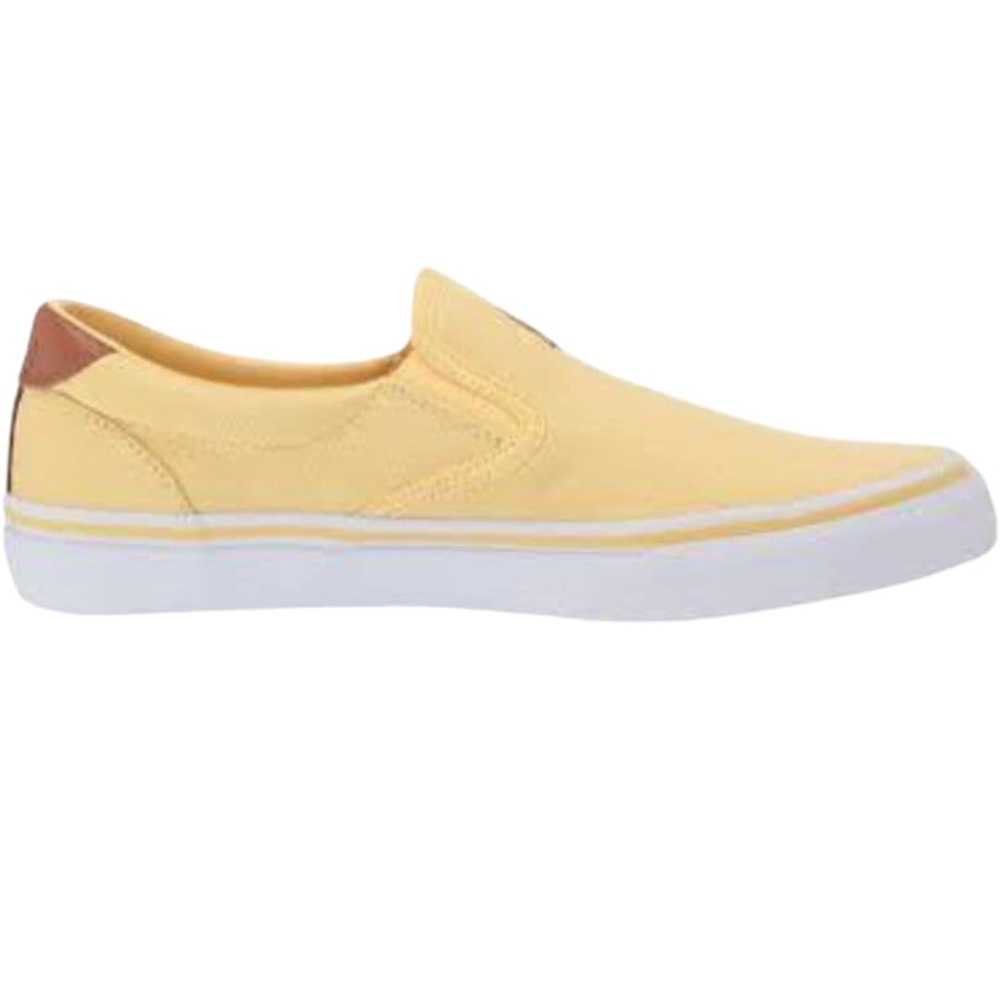 BNWT Polo by Ralph Lauren Tompson Yellow Washed Twill Slip-On Sneakers - Picture 5 of 8